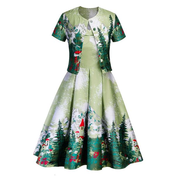 

piece christmas womens two pieces dress cardigan outerwear with button green long dresses winter autumn casual ladies 2pcs sets, White