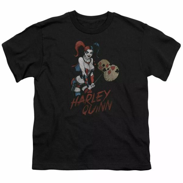 

Harley Quinn Harley Hammer Kids Youth T Shirt Licensed Joker DC Comics Tee Black, White;black