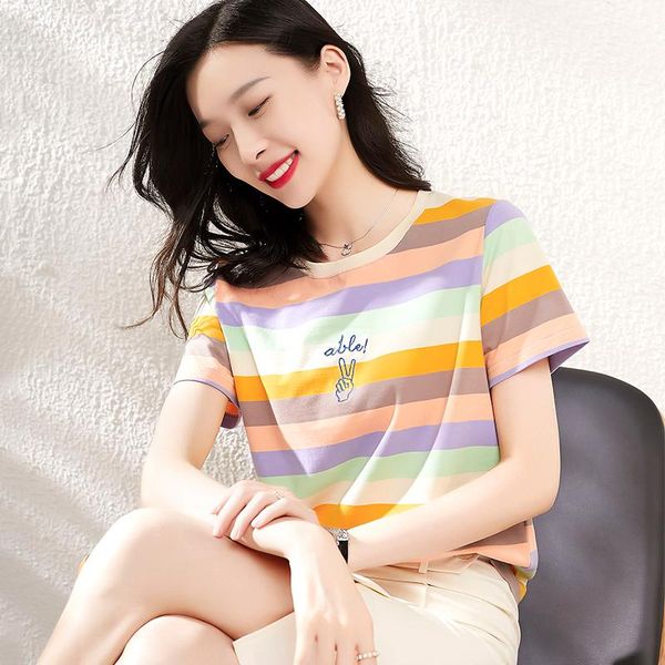 

summer 2021 mint short sleeve t shirt women garment women's t-shirt, White