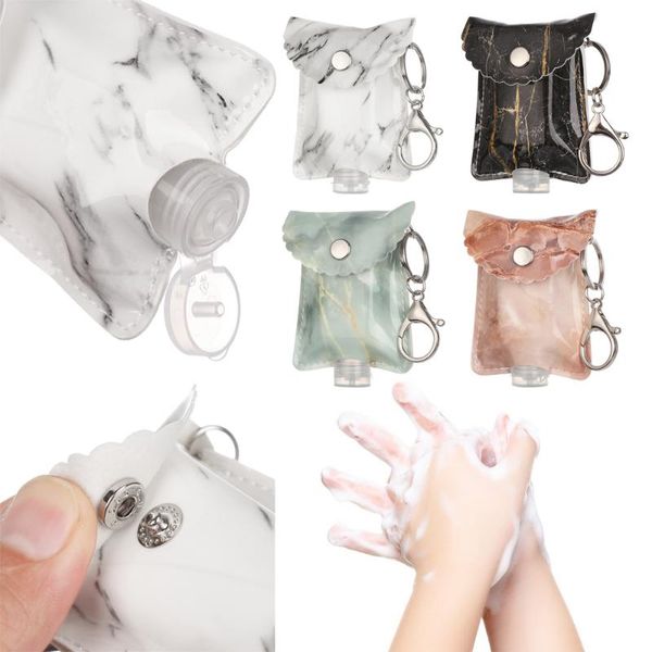 

storage bottles & jars 30ml outdoor portable hand sanitizer keychain holder with flip for backpack key ring