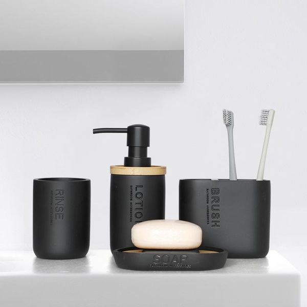 

bath accessory set bathroom accessories 4pcs washing tools toothbrush holder soap dispenser tumbler dish wedding gifts