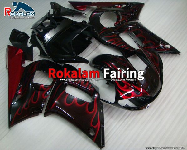 

red flame body set for yamaha yzf r6 yzf-r6 98 99 00 01 02 yzf600 r6 1998-2002 motorbike fairings (injection molding)