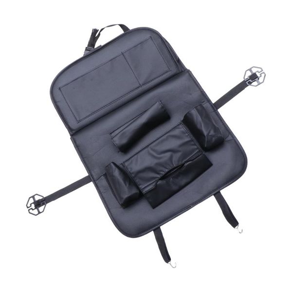 

car organizer pu seat foldable tray table back protector (black)