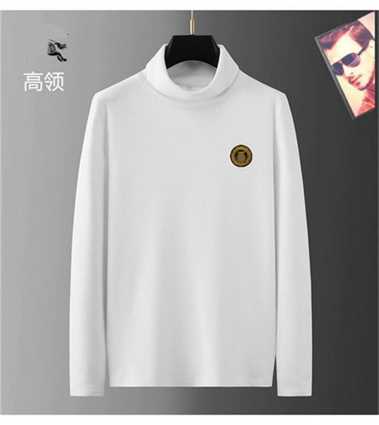 

men's t-shirts 2022 autumn mens turtleneck bottoming t shirts male slim fit long sleeve tees double-sided fleece m- 3xl 118, White;black