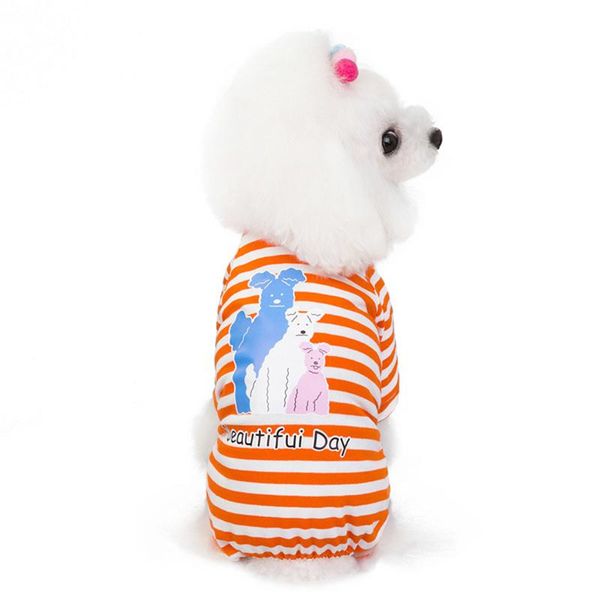 

dog apparel clothes cotton stripe animal print four legged pet home for small dogs teddy chihuahua