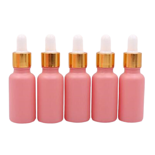 

10ml 20ml 30ml essential oil dropper pipette bottle matte pink cosmetic liquid serum perfume refillable glass bottles storage & jars