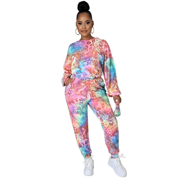 

women's two piece pants 2021 autumn printed leopard print fashion temperament casual slim long-sleeved shirt suit pencil fitness sports, White
