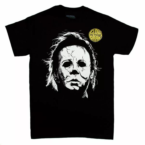

halloween michael myers glow in the dark t-shirt sizes s to 3xl, White;black