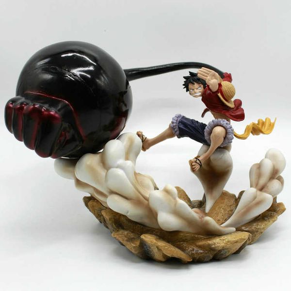 17CM Gk Action Figure Anime One Piece Top War Gk Third Gear Luffy Armed Color Box Hand-made Model Ornaments Collectible Gifts G0911
