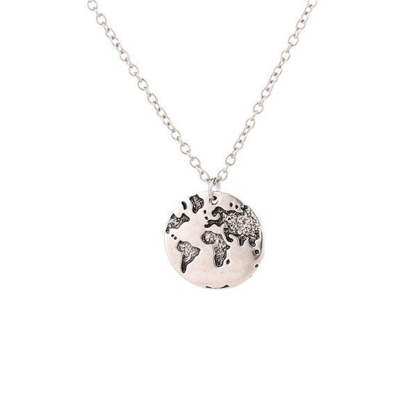 

pendant necklaces arrived globe dome necklace earth wanderlust jewelry outdoor fashion gift, Silver