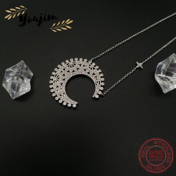 

chains zircon moon adjustable necklace women luxury fashion monaco exquisite 925 silver jewelry gift