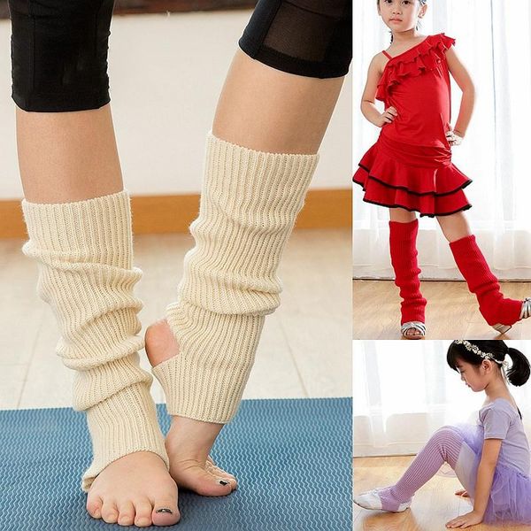 

sports socks 1pair solid knitting long women girls leg warmer dancing knee high elastic fitness foot dance ballet stocks, Black