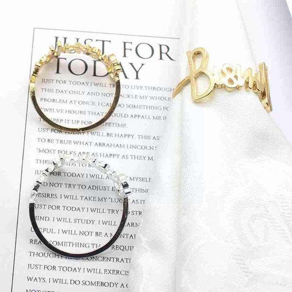 

napkin rings letter metal gold and silver ring for table gathering prayer wedding family choice house good decorate banquet decor