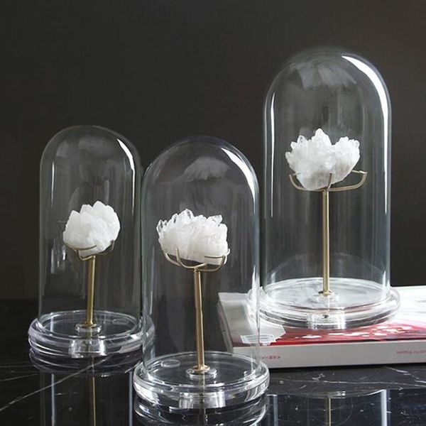 

decorative objects & figurines light luxury natural clear quartz cluster glass cover figurine living healing crystal stone room model creati