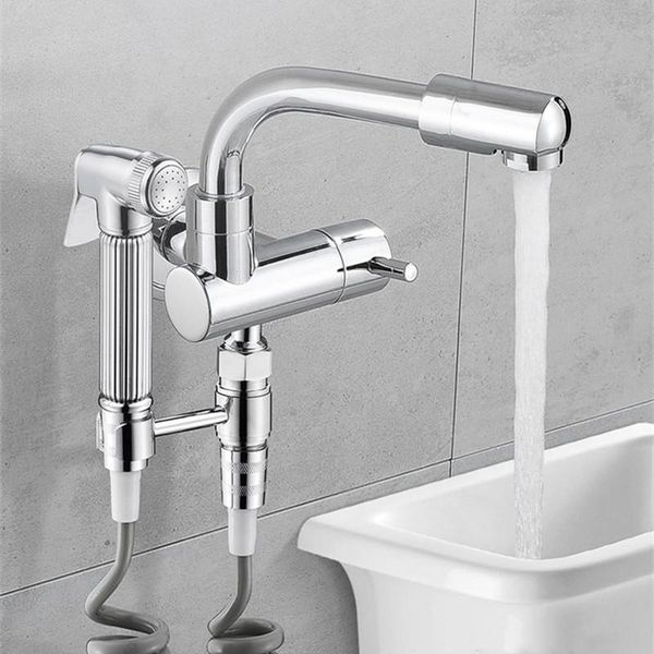 

arrival basin sink faucet fashion wall mounted single cold water tap with gun spray mixer chrome black multi-function brass bathroom faucets