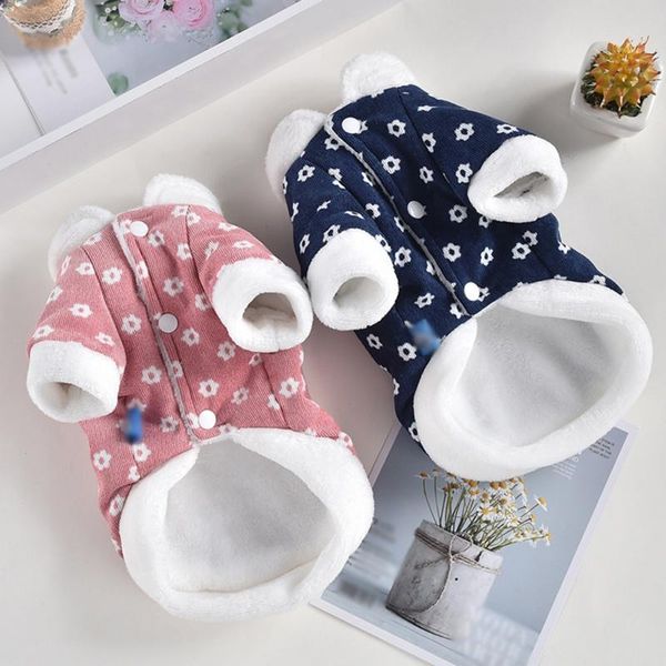 

dog apparel pet winter coat small clothes warm floret corduroy jacket puppy outfit