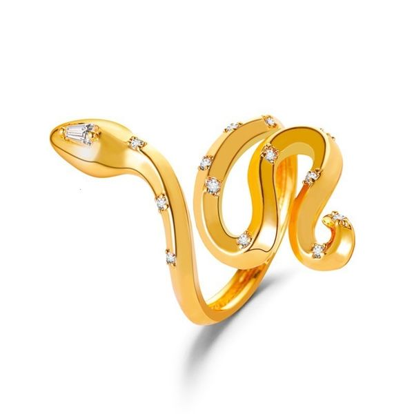 

new snake personality cute small animal ring chaoren niche jewelry, Black