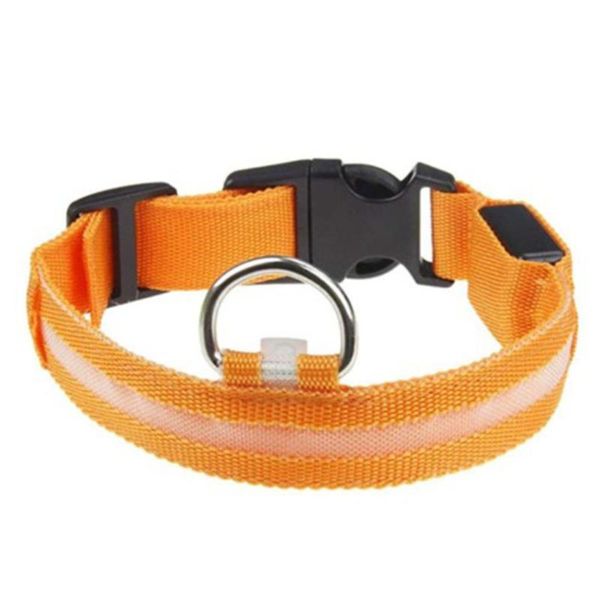 

dog collars & leashes nylon leash dogs fluorescent pet supplies led collar night safety bright flashing adjustable