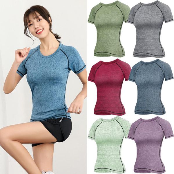 

women's t-shirt gym t shirt professional quick dry breathable ladies fitness 1pc women 2021 running comfortable, White