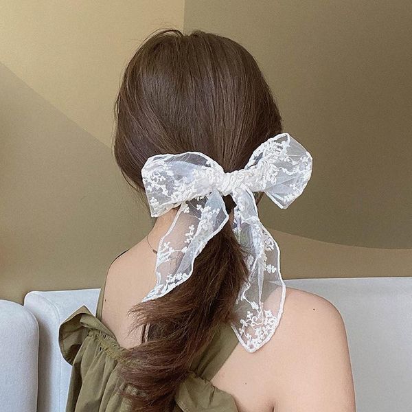 

party hats white lace bow hairpin japanese ins hair rope web celebrity super fairy clip on back of head