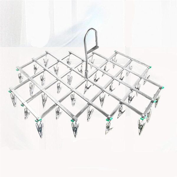 

hangers & racks collapsible clothespin 35 clips windproof laundry hanger sock towel bra folding drying rack clothes peg hook hanging