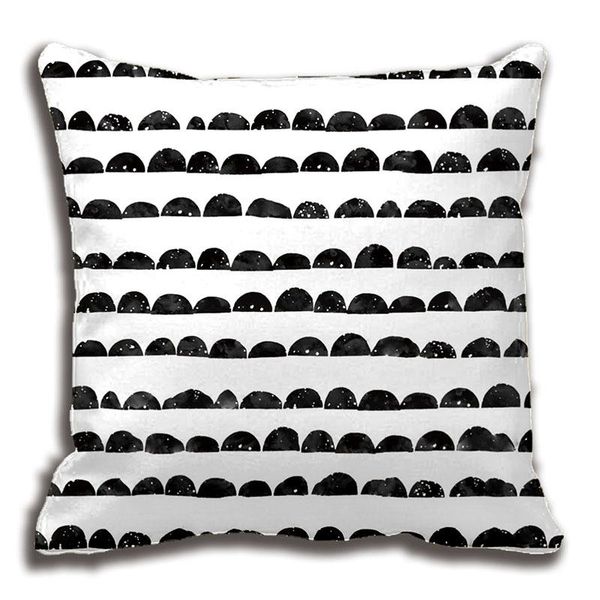 

custom modern black and white stripes scallop pattern throw pillow decorative cushion cover case customize gift by lvsure cushion/decorative