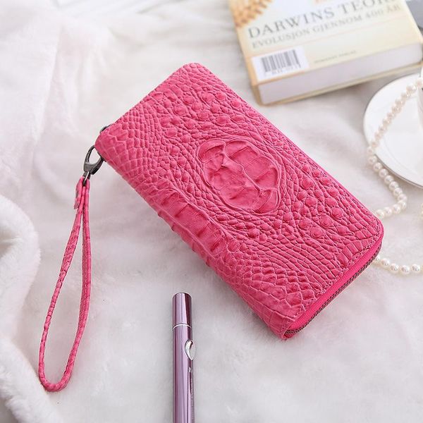 

wallets pattern hand strap women's long wallet, Red;black