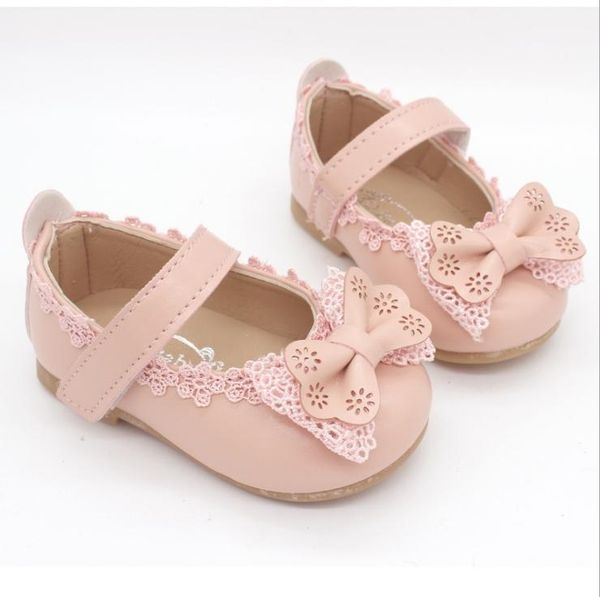 

sneakers 2021 spring 1-7 years old cute lace bow baby soft bottom toddler shoes girls single small size 15--30, Black;red