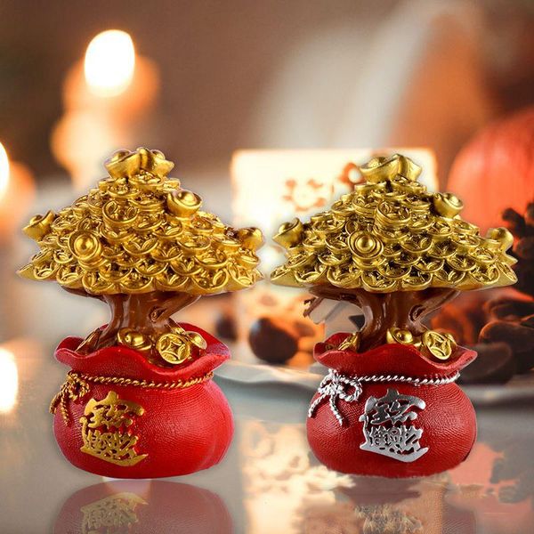 

decorative objects & figurines feng shui fa cai money tree lucky fortune birthday baking cake dress up decorating for car home tv cabinet de