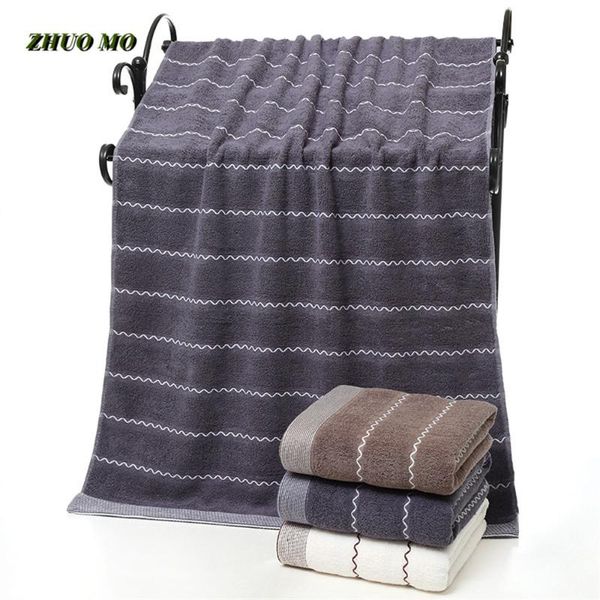 Toalha 70 * 140cm Padrão de onda Arquivo de cetim de algodão Banheira de banho chuveiro 1 pc / 3 pcs Branco Azul Khaki tamanho grande para casa