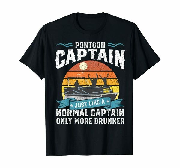 

funny pontoon captain boat lake boating beer gift for dad t-shirt, White;black