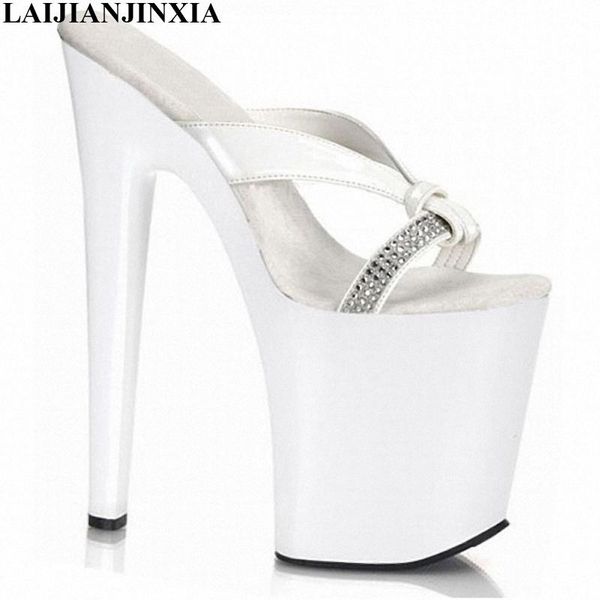 

slippers laijianjinxia 2021 luxury party rhinestone shoes summer outside high heels platform custom color ladies, Black