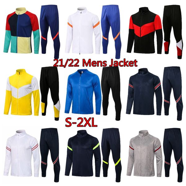 

21 22 mens jacket tracksuits soccer coat sport casual clothing full sleeve training shirts football track suits sportwear long zipper unifor, Gray