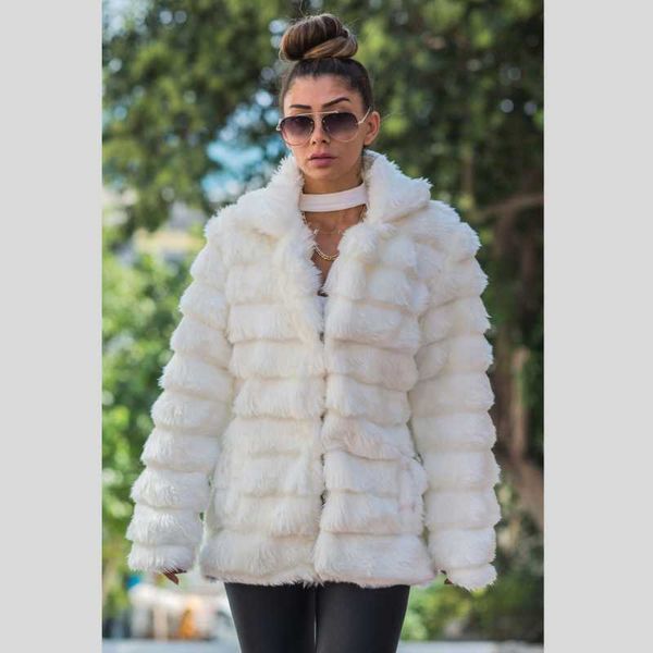 

women's fur & faux women black color vintage pocket furry plush coats