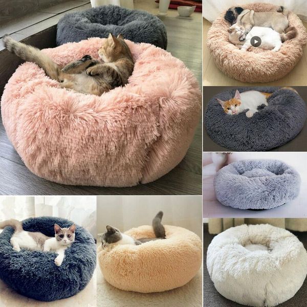 

cat beds & furniture pet dog calming bed warm plush round nest comfy sleeping kennel cave us