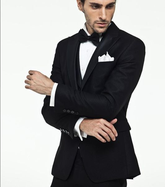 

men's suits & blazers black one button peaked lapel men (jacket+pant+vest+tie)fashion terno masculino custme made wedding party prom tu, White;black