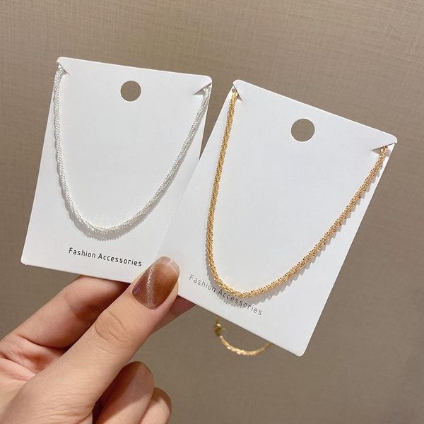 

chains shiny chain necklaces for women korean twisted clavicle necklace golden silver color copper fashion jewelry wholesale gift