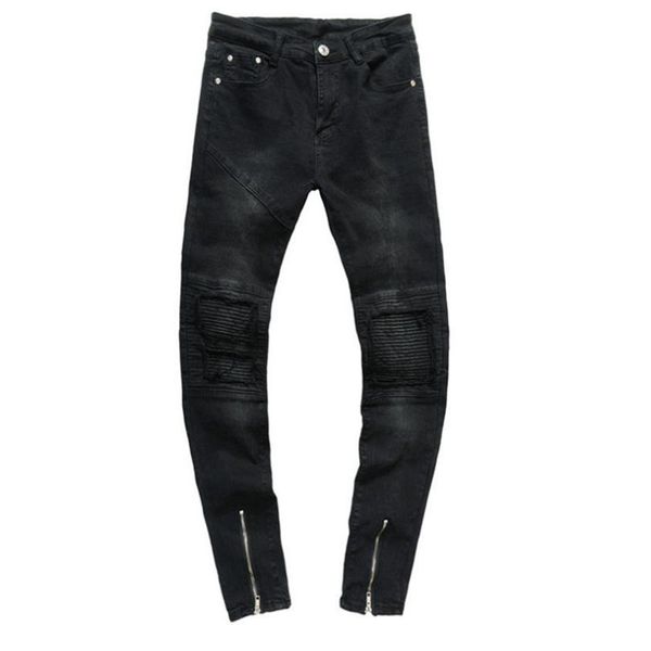 

men's jeans fashion all-match trousers ripped, Blue