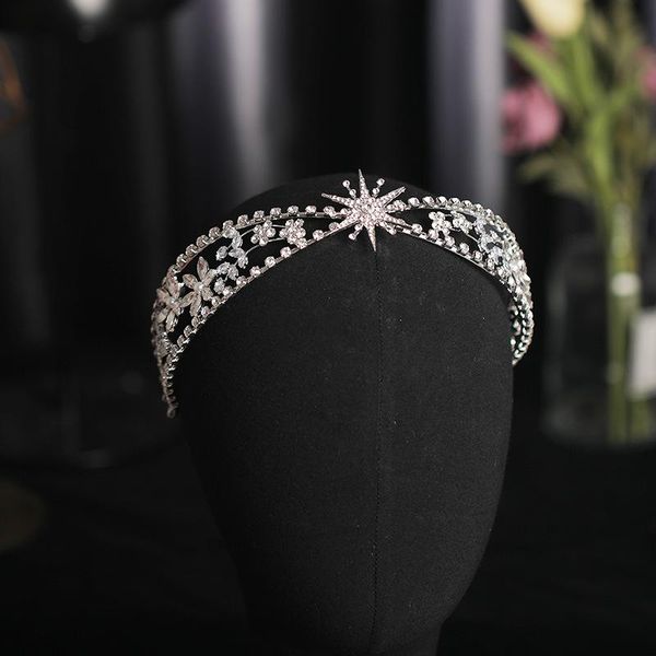 

hair clips & barrettes luxury headbands for women girls bridal wedding accessories flower rhinestone tiaras and crowns hairbands princess di, Golden;silver