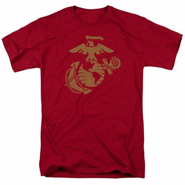 

u.s. marine corps gold emblem t shirt mens licensed us military tee cardinal, White;black