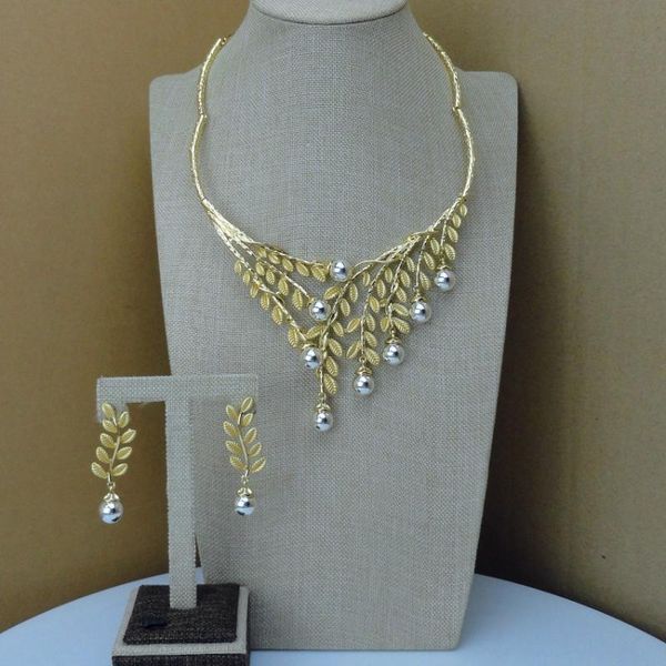 Orecchini Collana Yuminglai Ultimo design italiano 24K Dubai Bigiotteria Set FHK7109