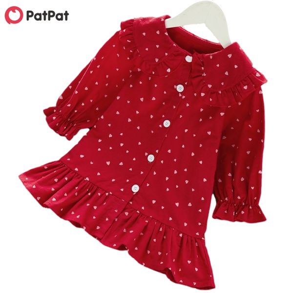 

spring and autumn baby / toddler girl polka dots ruffled doll collar long-sleeve dress 210528, Red;yellow