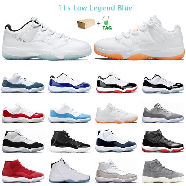 

11s jumpman basketball shoes for men women 11 low legend blue concord metallic silver jubilee 25th anniversary mens trainers sport sneaker w