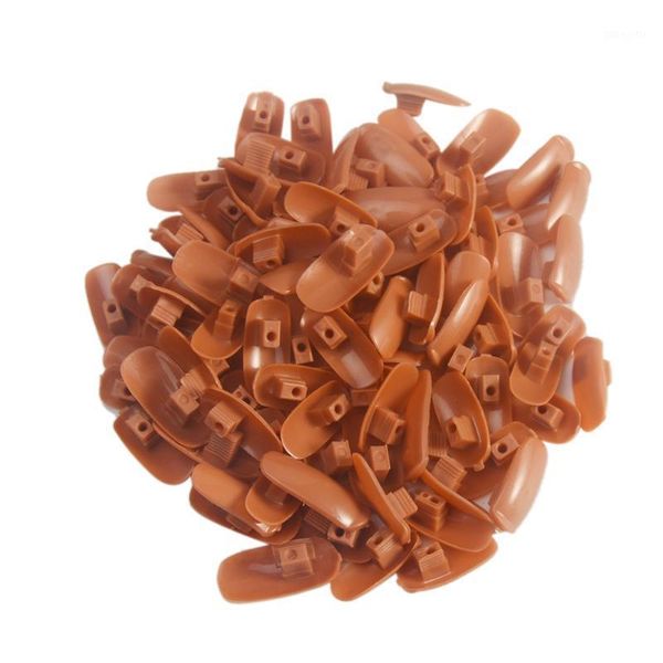 

100pcs false nails learning model training finger tips eco-friendly salon manicure makeup tool adjustable trainer hand practice1, Red;gold