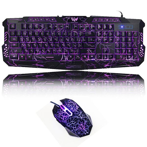 

keyboards gaming backlight keyboard mouse combos led usb wired colorful breathing crack for desklaprussian sticker