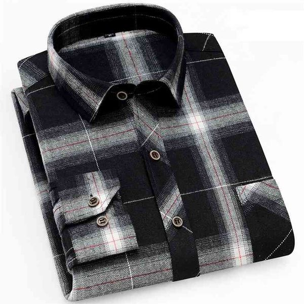

aoliwen mens plaid flannel shirts long sleeve casual button down slim fit outfit for camp hanging out or work casual shirt 210410, White;black