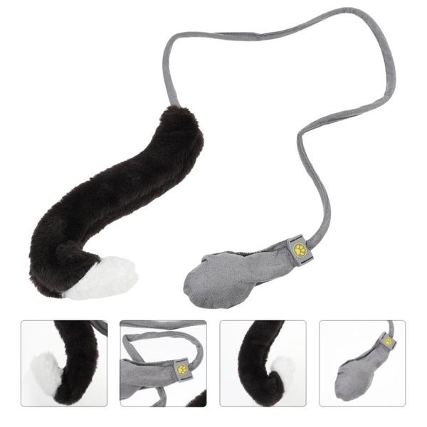 

cat toys teaser with airbag simulation plush animal tail interactive plaything