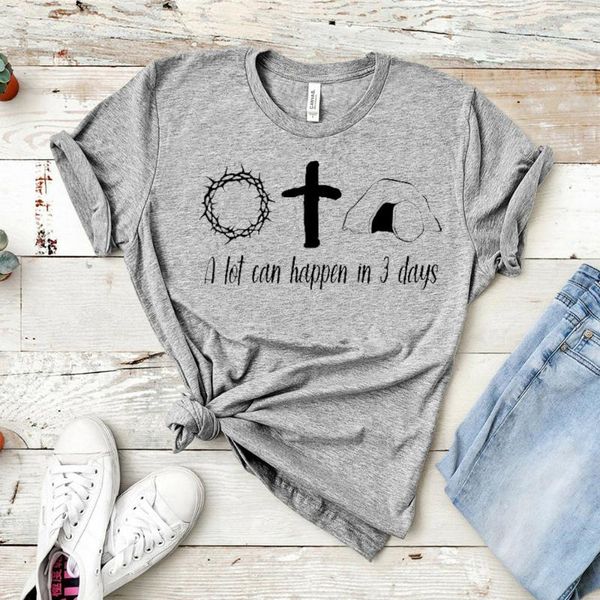 

women's t-shirt 2021 summer women letter printing shirt a lot can happen in 3 days tee casual hat brambles female, White