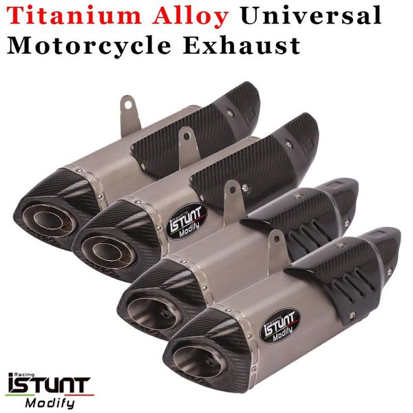 

motorcycle exhaust system universal titanium alloy pipe escape db killer modified carbon fiber muffler for ninjia300 z750 r25 r1 r3 r6