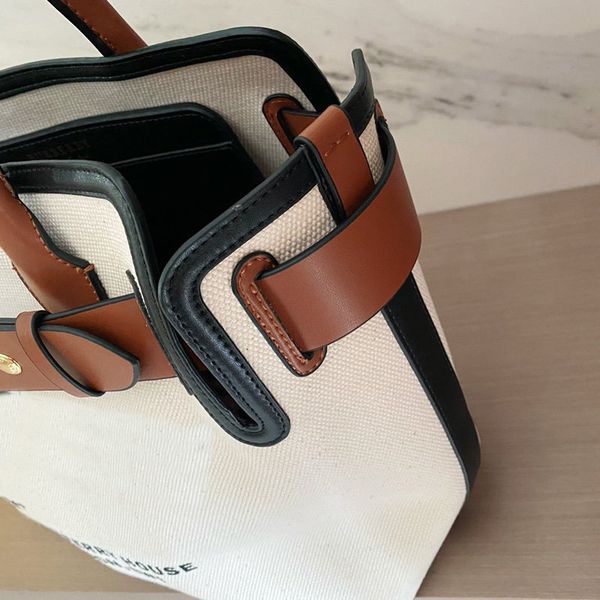 

classic canvas shopping bag large capacity package tote bags handbag purse fashion letter white genuine leather 2021